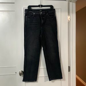 Express conscious edit super high waisted washed black modern straight jeans